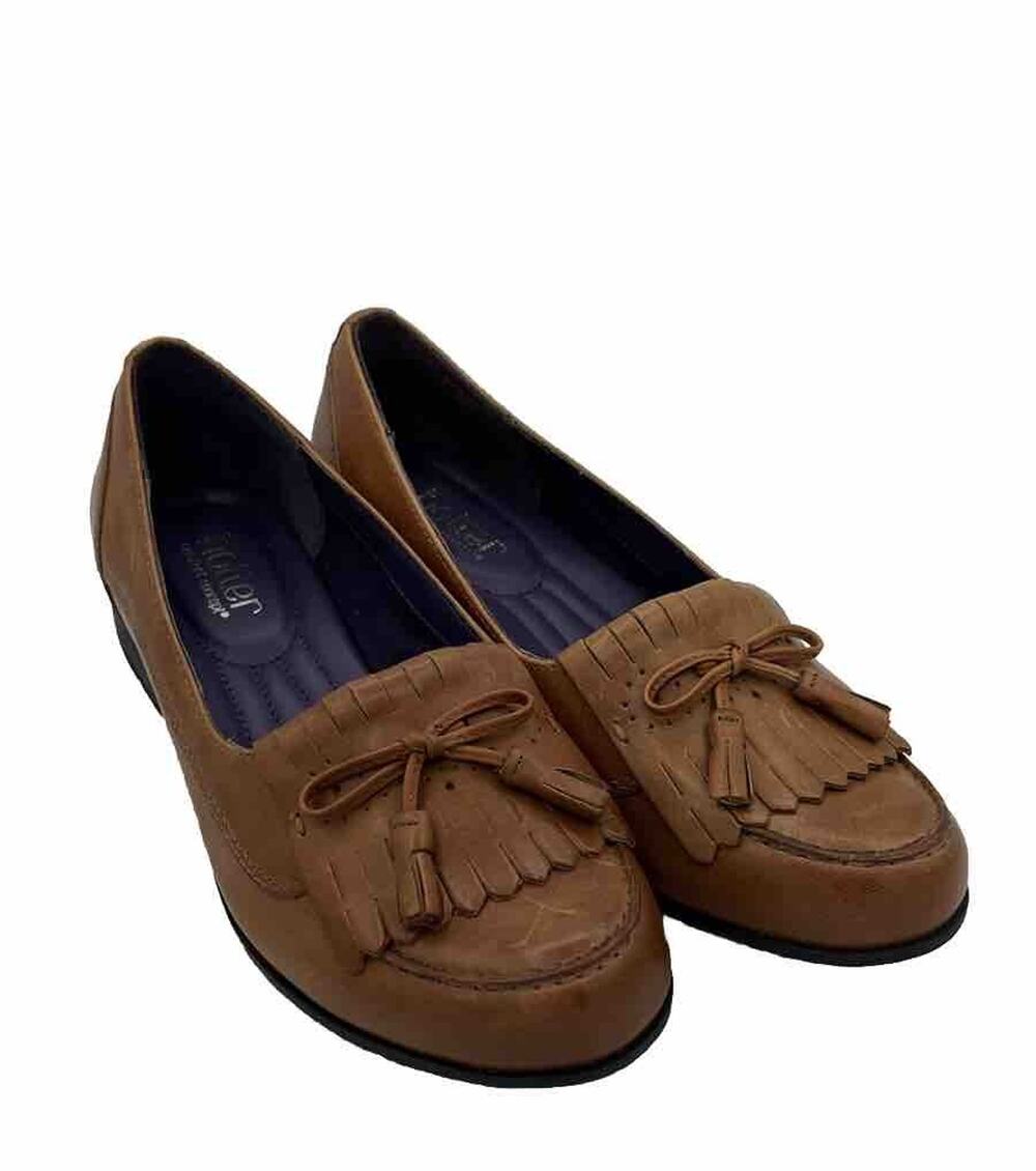 Hotter Comfort Shipley Loafer Women US 9 Brown Leather Kiltie Tassel Shoe